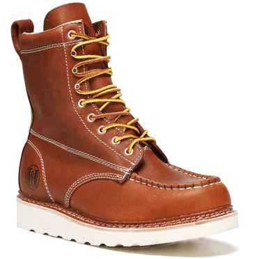 HARDHILL Men’s 6" Soft Toe Work Boots , Leather Slip Resistant Durable & Breathable SureTrack Boots VB808, Size 9D
