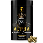 HARDLABZ ALPHA   All Natural Herbal Testosterone Booster with Tongkat Ali, Coleus Forskohlii, Muira Puama, Maca & More for Libido Support, Mood Elevation, Muscle Growth, Stamina, 120 Capsules