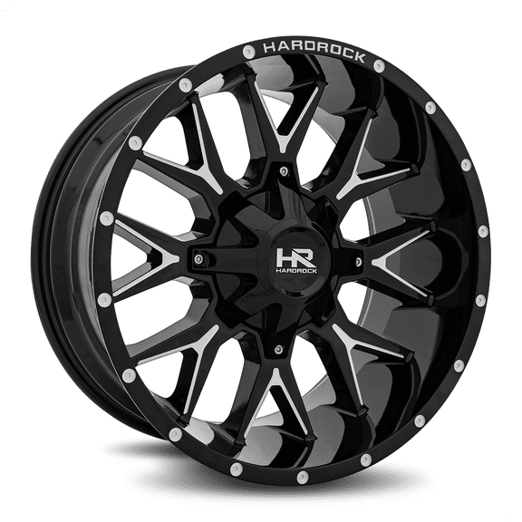 HARDROCK AFFLICTION 20X10 8X165.1 -19ET 108CB GLOSS BLACK MILLED WHEEL