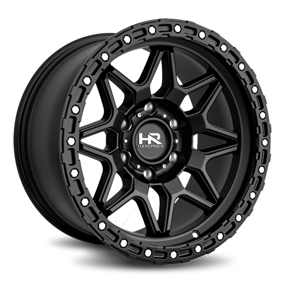 HARDROCK H105 17X9 6X139.7 -12ET 87.1CB MATTE BLACK-BLACK B/L WHEEL