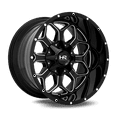 thumbnail image 1 of HARDROCK INDESTRUCTIBLE 20X12 5X150/5X139.7 -51ET 87CB GLOSS BLACK MILLED WHEEL, 1 of 1