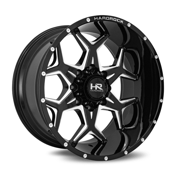 HARDROCK RECKLESS XPOSED 20X10 6X135 -19ET 110.3CB GLOSS BLACK MILLED WHEEL