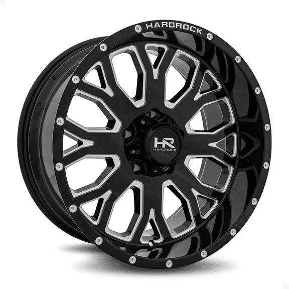 HARDROCK SLAMMER XPOSED 20X10 6X135 -19ET 110.3CB GLOSS BLACK MILLED WHEEL