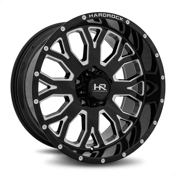 HARDROCK SLAMMER XPOSED 22X12 5X127 -44ET 124.3CB GLOSS BLACK MILLED WHEEL