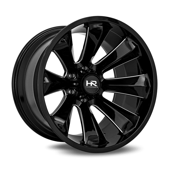 HARDROCK XPLOSIVE XPOSED 20X10 5X150 -19ET 78.1CB GLOSS BLACK MILLED WHEEL