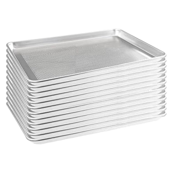 HARDURA Aluminum Perforated Baking Sheet Pan 18L X 13W X 1H Cookie Sheet, 12Packs, For Oven in Bakery & Restaurant, Kitchen