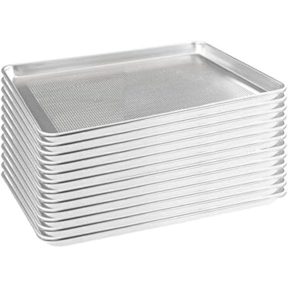 HARDURA Aluminum Perforated Baking Sheet Pan 18L X 13W X 1H Cookie Sheet, 12Packs, For Oven in Bakery & Restaurant, Kitchen