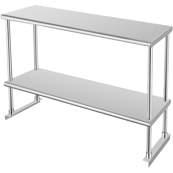 HARDURA Stainless Steel Overshelf 12X36 Inches, NSF Commercial Double Shelf for Prep Work Table in Restaurant, Home and Kitchen