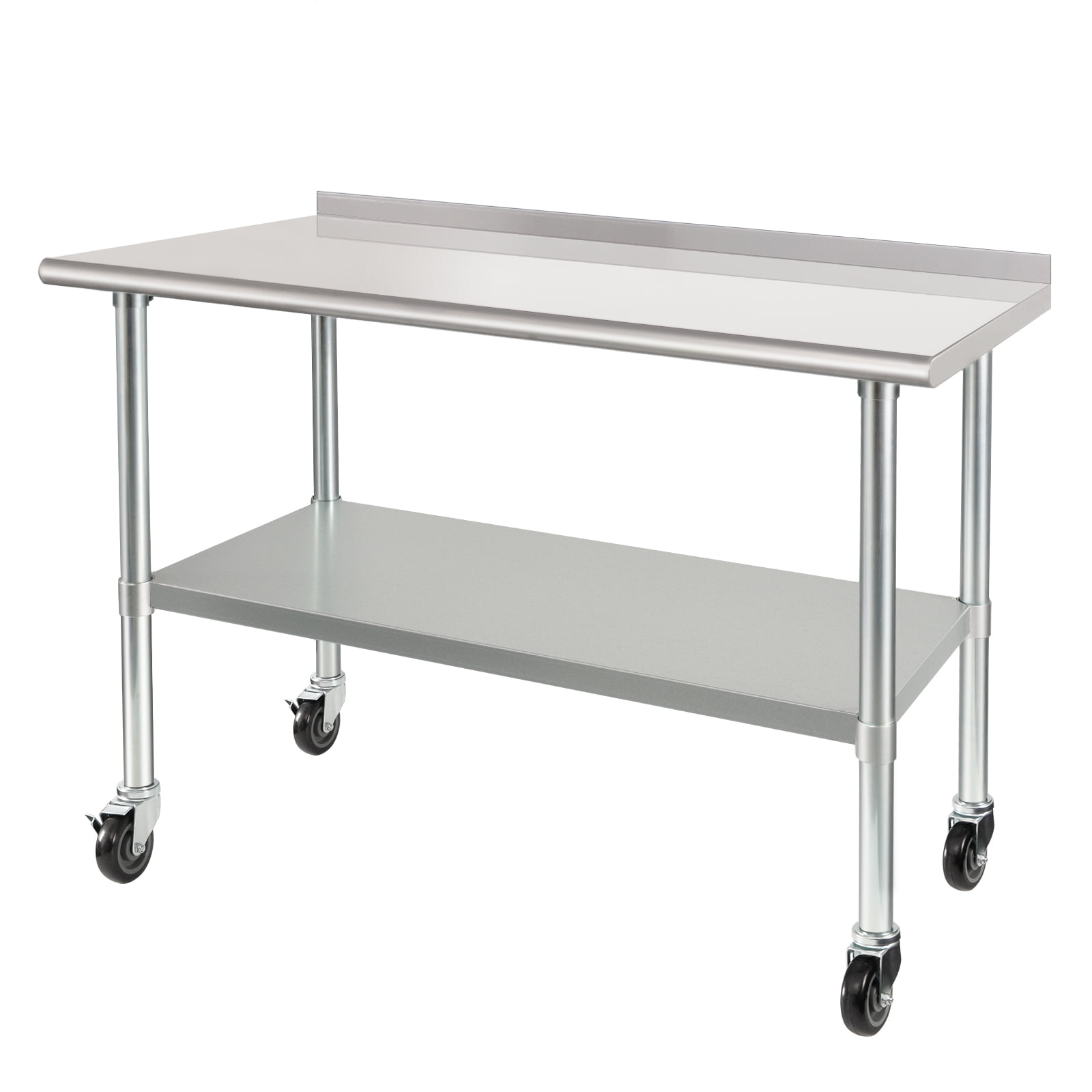 HARDURA Stainless Steel Table 24 x 48 Inches with Wheels Casters NSF ...