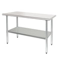 thumbnail image 1 of HARDURA Stainless Steel Table 24X60 Inches with Undershelf and Galvanized Legs NSF Heavy Duty Commercial Prep Work Table for Restaurant Kitchen Home and Hotel, 1 of 7