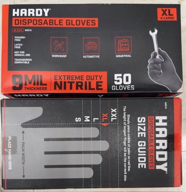 HARDY 9 mil Nitrile Powder-Free Gloves X-Large 100-Pack