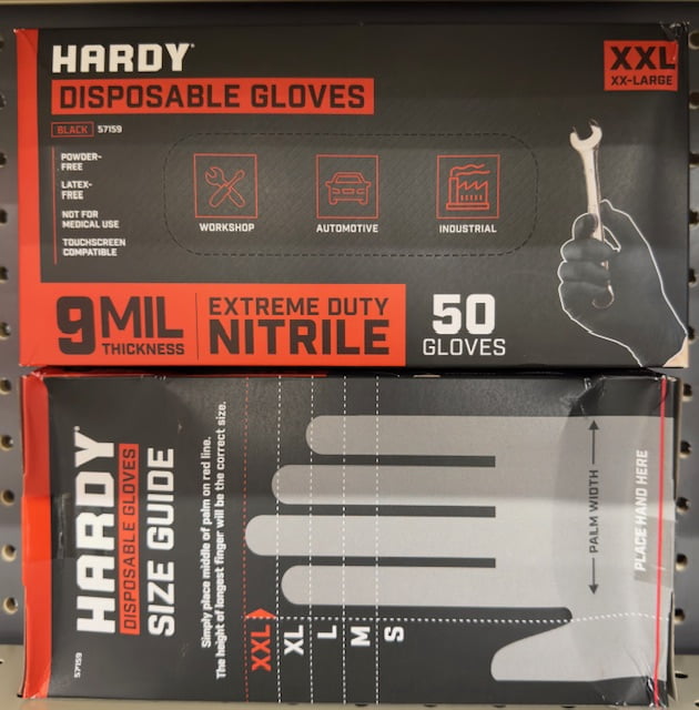 HARDY 9 mil Nitrile Powder-Free Gloves XX-Large 100-Pack