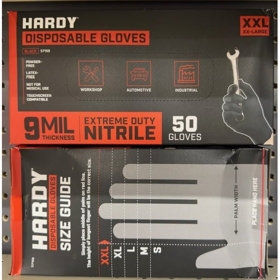 HARDY 9 mil Nitrile Powder-Free Gloves XX-Large 100-Pack