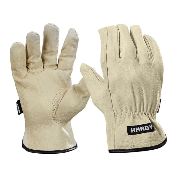 HARDY Pigskin Leather Work Gloves Large (2 Pair)