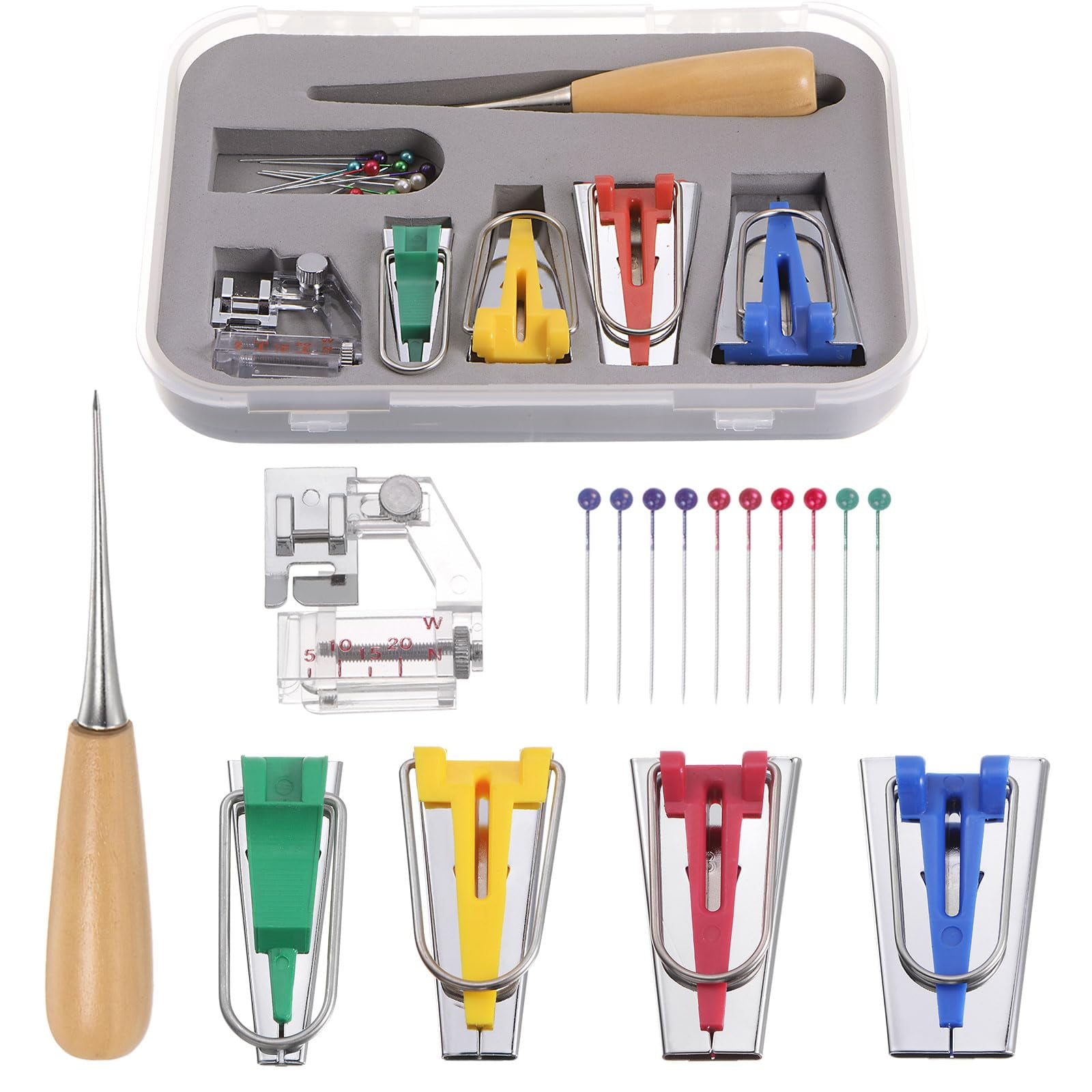 HARFINGTON Bias Tape Maker Kit 6mm 12mm 18mm 25mm Single Double Fold