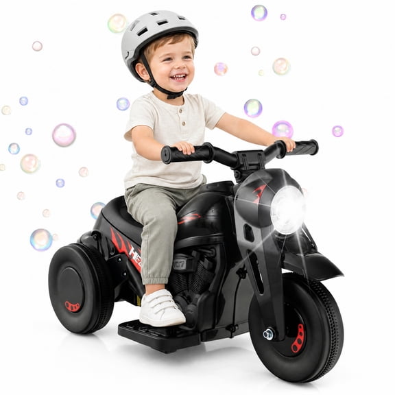 MULTIGOT 6V Kids Bubble Car Electric Ride on Motorcycle w/ Music Button & LED Headlight