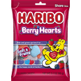 thumbnail image 1 of HARIBO Berry Hearts Gummies Assorted Berry Flavor Heart Shaped Valentines Day Soft Chewy Gummy Candy, 3.1oz, Share Size Peg Bag, 1 of 1