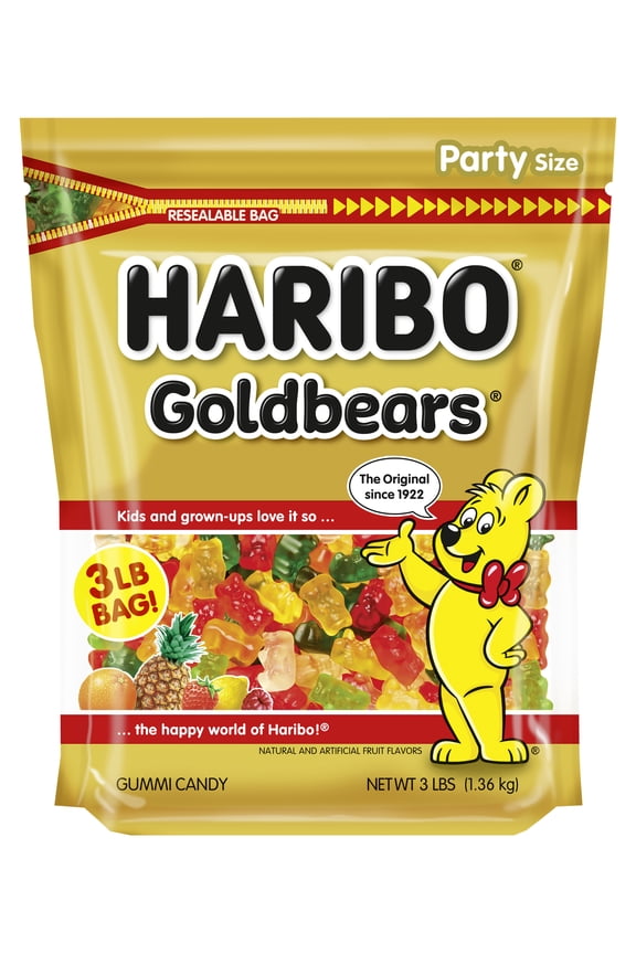 Goldbears Gummy Bears Original Assorted Fruit Flavor Candy Gummies, 3lb, Bulk Party Size Bag