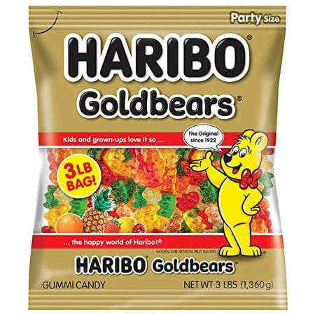 HARIBO Gummi Candy, Original Goldbears, 3 lb. Bag