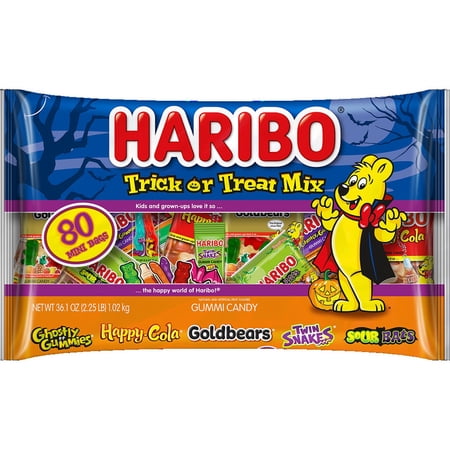 HARIBO Halloween Gummies Trick or Treat Mix Mini Bags Gummy Candy 36.1 oz