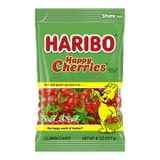 HARIBO Happy Cherries Gummy Candy, 8oz Peg Bag