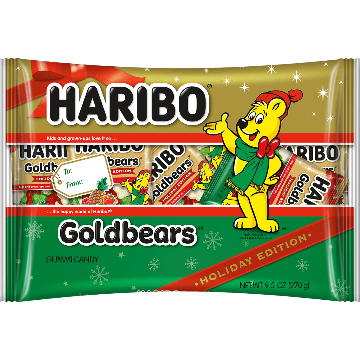HARIBO Holiday Edition Red, White, and Green Goldbears Gummy HARIBO Holiday Edition Red, White, and Green Goldbears Gummy