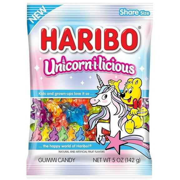 HARIBO Unicorn-i-licious Gummi Candy, 5 oz. Bag (Pack of 12)