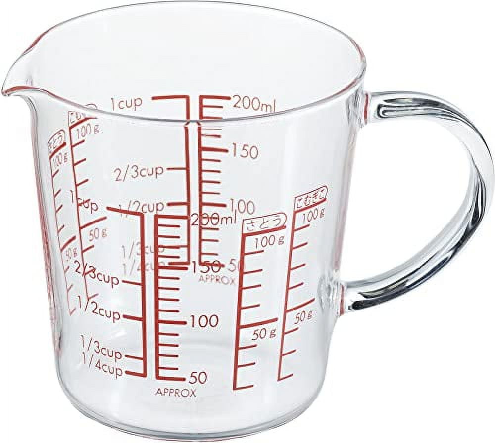 HARIO Made in Japan Heat Resistant Glass Measuring Cup Wide 200ml MJCW