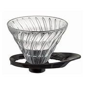 Hario V60 Glass Oval Base Coffee Dripper, Size 02, Black
