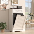 thumbnail image 1 of HARIPUL 10 Gallons Tilt Out Trash Cabinet, Hidden Trash Can Kitchen Wooden Tilt Out Pet Proof Hidden Trash Bin for Kitchen Living Room,White, 1 of 7