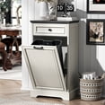 thumbnail image 1 of HARIPUL 13 Gallon Tilt Out Trash Cabinet for Kitchen, Single Kitchen Trash Can Cabinet with Drawers, White, Black Top, 1 of 8
