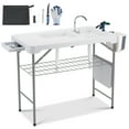 thumbnail image 1 of HARIPUL Fish Cleaning Table with Sink, Camping Sink Station with Faucet and Sprayer, Fish Cleaning Station Fillet Table with Double Sink, Gray, 1 of 8