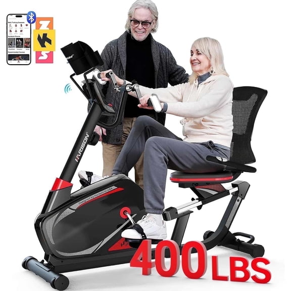 HARISON Recumbent Exercise Bike with Arm Workout, Stationary Bike for Seniors 400 lbs Capacity, Exercise Bikes for Home for Seniors