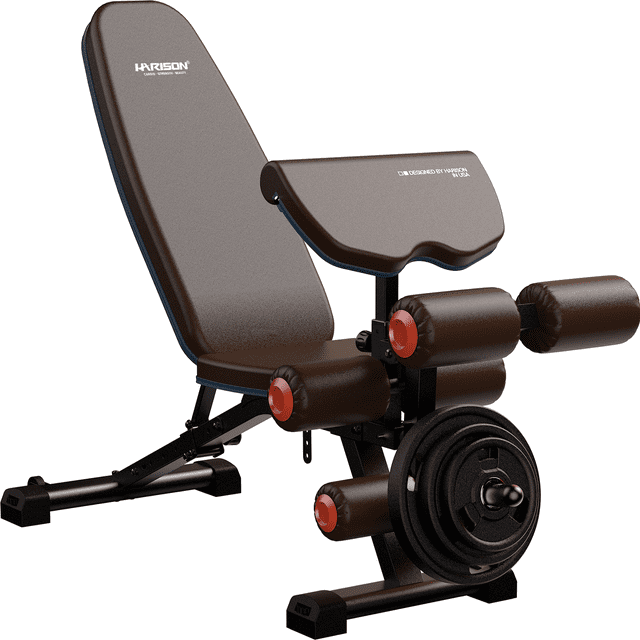 HARISON Adjustable Weight Bench with Leg Extension and Preacher Pad