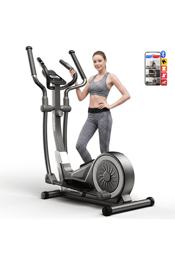 HARISON Light-Commercial Elliptical Machine for Home Use with Resistance, 350lb Capacity Front Drive Elliptical Trainer with 16-Level Magnetic Resistance and HARISON App