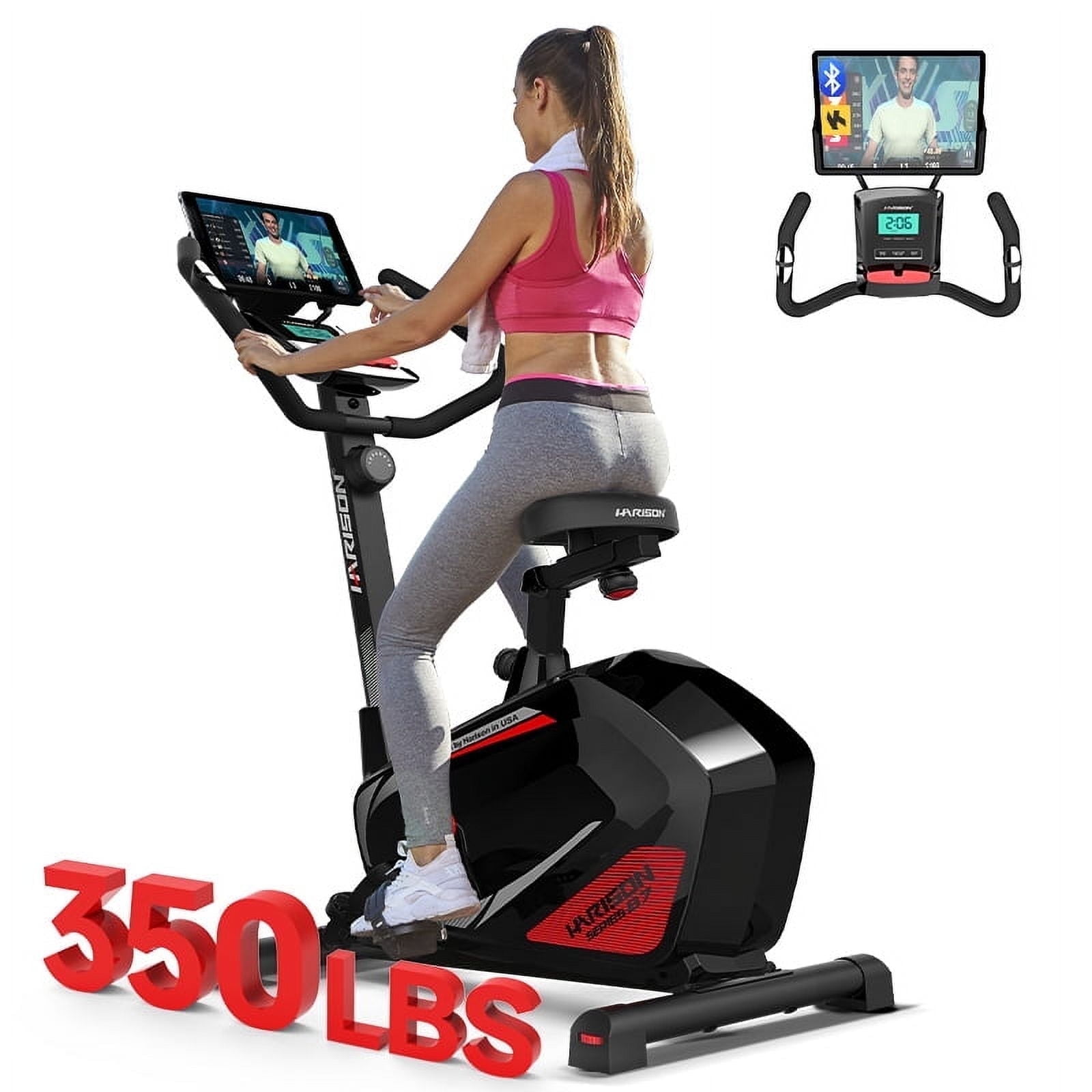 HARISON Exercise Bikes for Home with LCD Monitor, Upright Exercise ...
