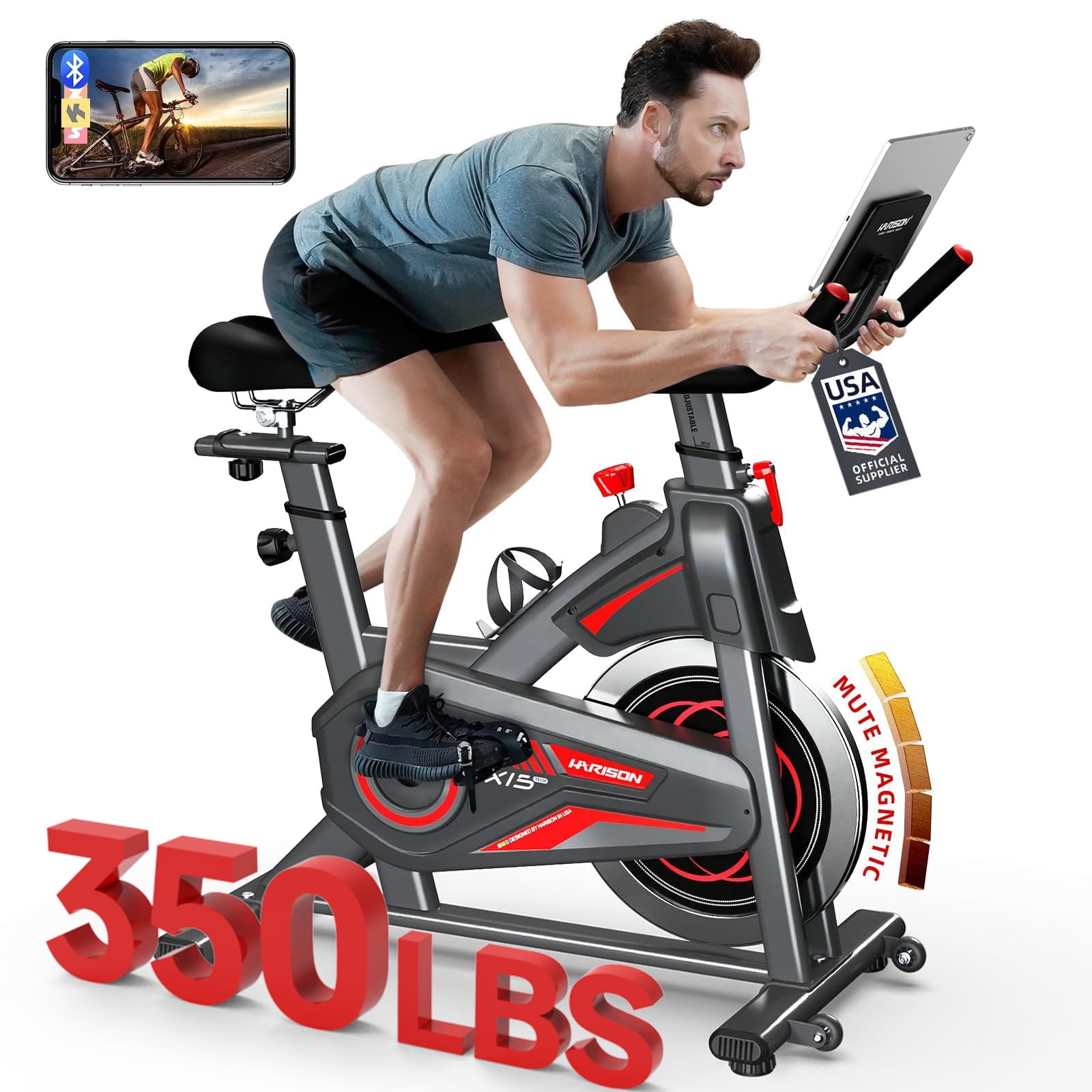 HARISON Magnetic Exercise Bike with Bluetooth, Stationary HARISON Magnetic Exercise Bike with Bluetooth, Stationary