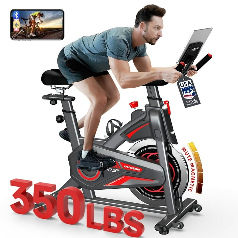 HARISON Exercise Bike 350 lb Capacity with Bluetooth， Stationary