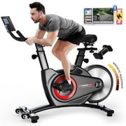 HARISON Semi-Commercial Magnetic Exercise Bike with 400LBS Capacity, Indoor Cycling Bike with Bluetooth, Tablet Holder & Dumbbell Rack for Home Gym