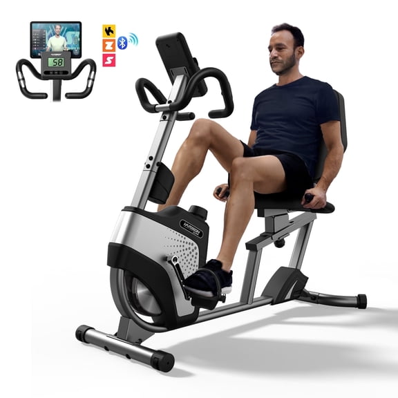HARISON Recumbent Exercise Bike with 14-Level Magnetic Resistance, 350lb Capacity Stationary Bike with Bluetooth & App Control