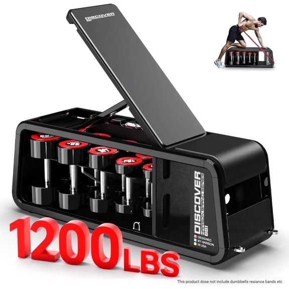 HARISON Muiti-Function Dumbbell Bench For Home Gym With 1200LBS Capacity, Adjustable Weight Bench (Dumbbells Not Included)