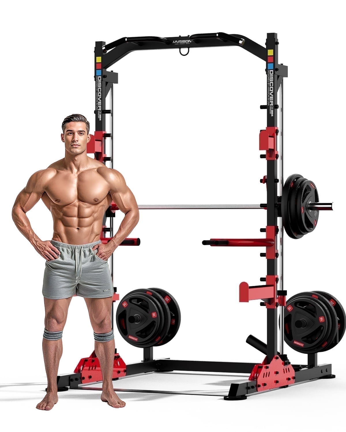 HARISON Multi-Function Power Rack with 4000 LBS, Squat Rack for Home Use, Gym Cage All In One (Weights/Bar Not Included)