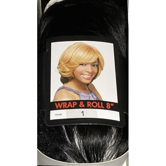 HARLEM 125 COLLECTION KIMA WRAP & ROLL 100% HUMAN HAIR WEAVING 8 inch - ( Color #1 Jet Black )