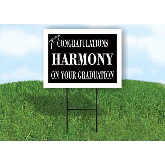 HARMONY CONGRATULATIONS GRADUATION 18 in x 24 in Yard Sign Road Sign with Stand