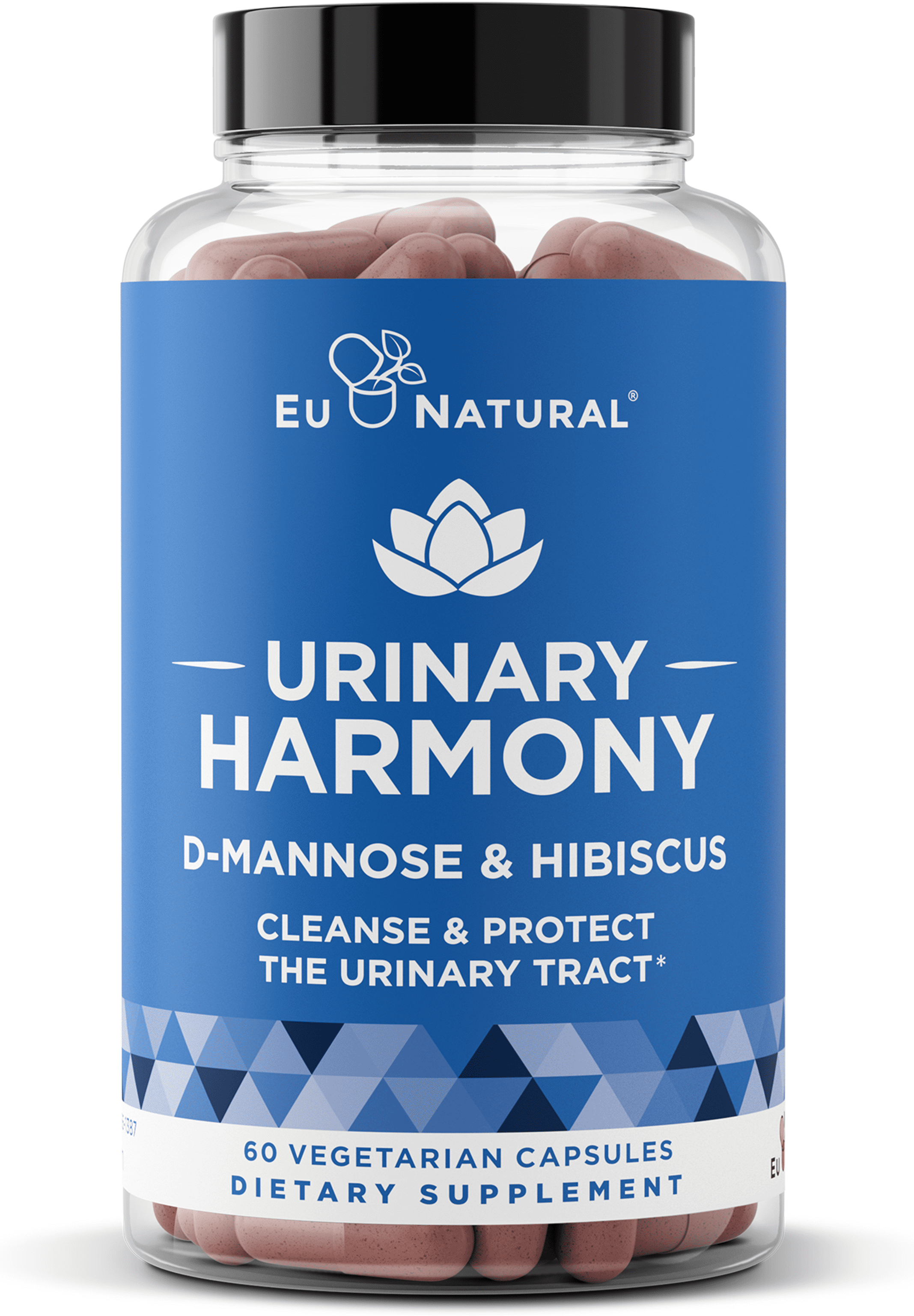 Urinary Harmony D-Mannose Supplement &ndash; Potent Clinical Strength Formula with D-Mannose and Hibiscus Cleanses and Flushes the Urinary System &ndash; 60 Fast Acting Capsules