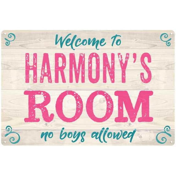 HARMONY'S Room Kids Bedroom Sign 8x12 Metal Sign 208120089178