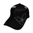 thumbnail image 1 of HARMTTY Women Hat Butterflies Ponytail Hole Hip Hop Embroidery Extended Brim Peaked Hat Female Headwear, 1 of 8