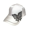 thumbnail image 1 of HARMTTY Women Hat Butterflies Ponytail Hole Hip Hop Embroidery Extended Brim Peaked Hat Female Headwear, 1 of 8