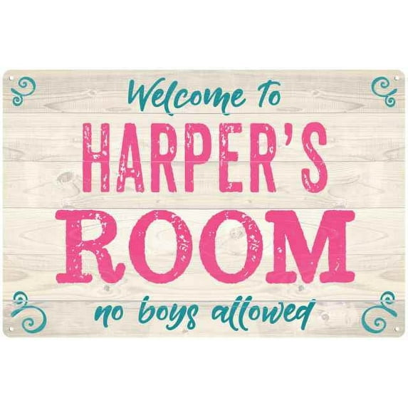 HARPER'S Room Kids Bedroom Sign Gift 8x12 Metal Sign 108120089011