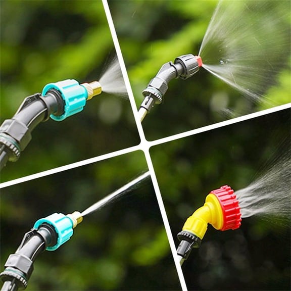 HARPI 1.32 Gallon Electric Garden Sprayer, Automatic Power Weed Spray Battery Operated with Adjustable Shoulder Strap and Rechargeable Handle for Yard, Lawn, 3 Mist Nozzles (Blue).